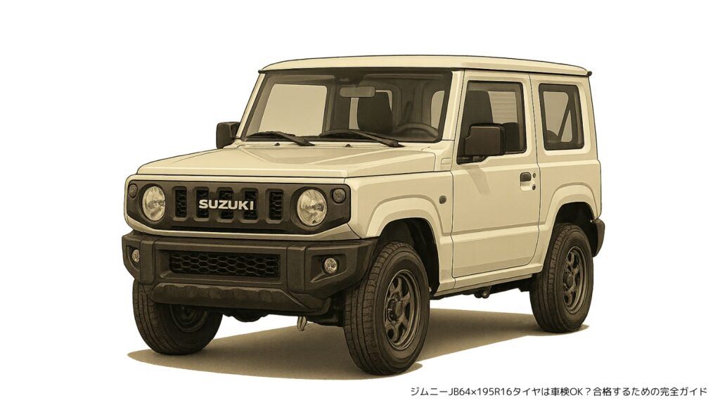 スズキ ジムニー JB64の195R16タイヤ装着イメージ|車検対応ガイド用イラスト